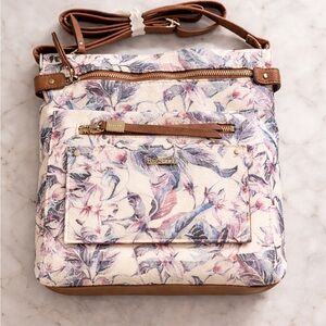 Rosetti Floral Crossbody in Cream, Pink, Lavender and Tan